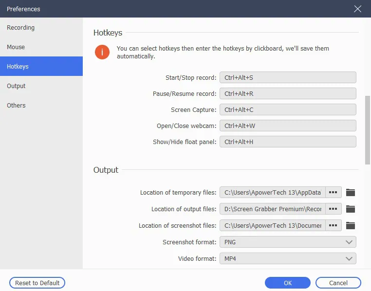 sgpremium settings hotkeys