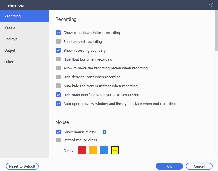 sgpremium settings recording