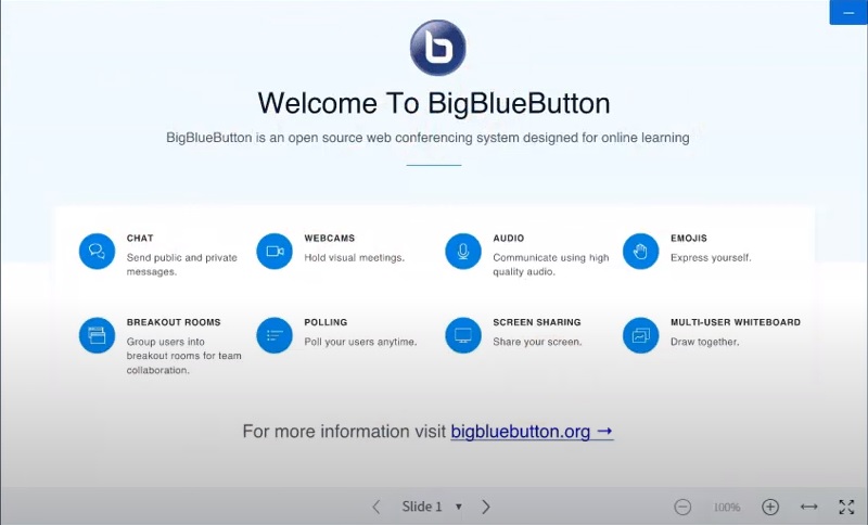 videoconference bigbluebutton interface 1