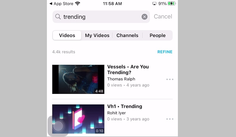 youtube app alternative vimeo ios interface