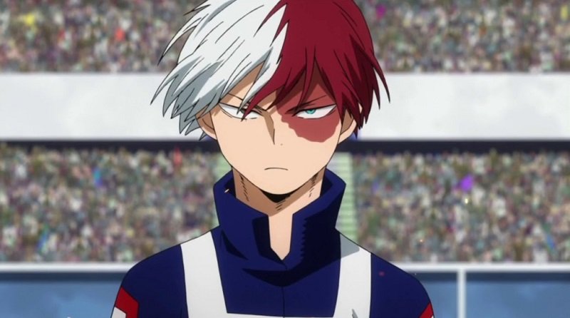 shoto todoroki on anime series my hero academia