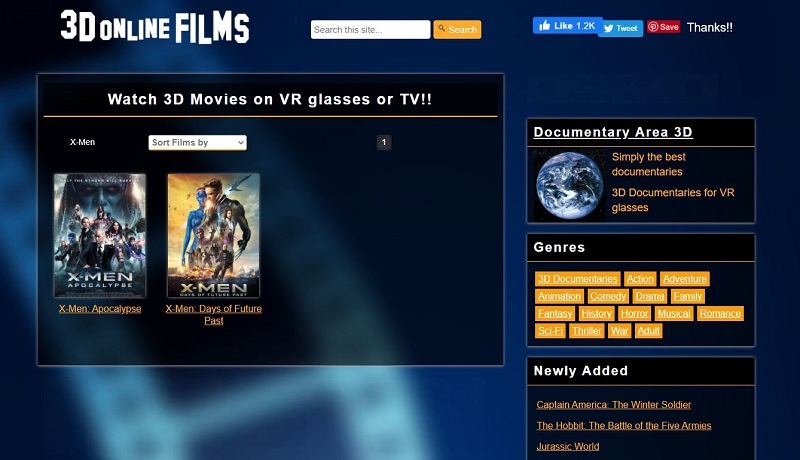 watch 3d movies online using 3d online films