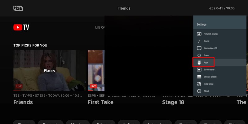 restart youtube tv to solve youtube issues