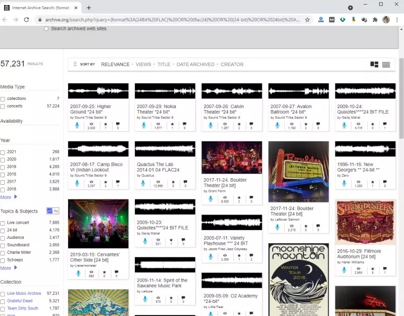 download lossless music using internet archive