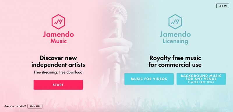 stream music using jamendo