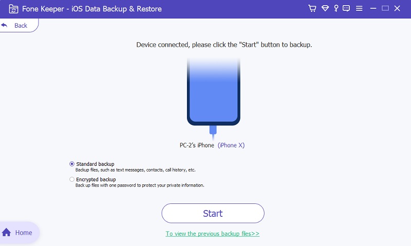 select your desired modes to backup