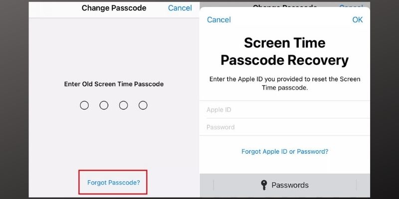 remove screen time passcode with forgot passcode