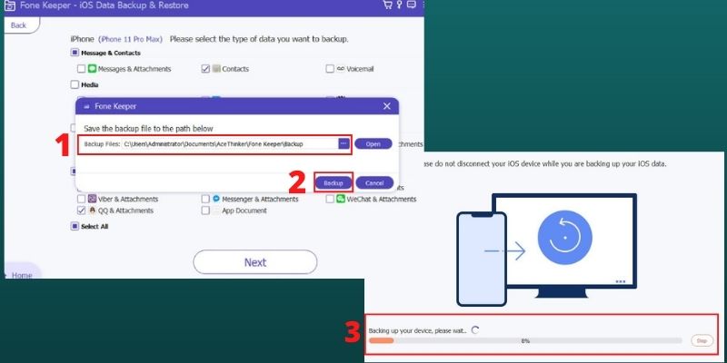 choose backup path