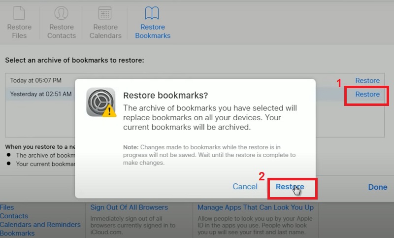 recover deleted safari history via icloud backup