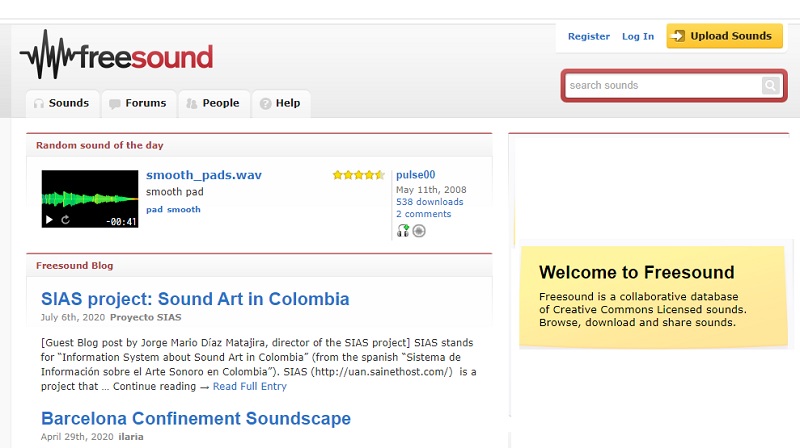 free sound main page