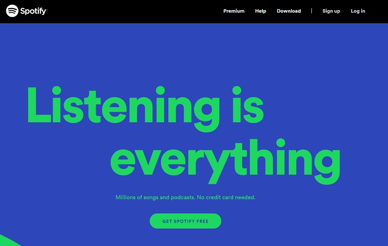 spotify main page