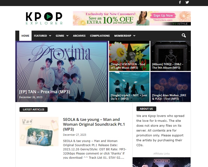 kpop explorer interface