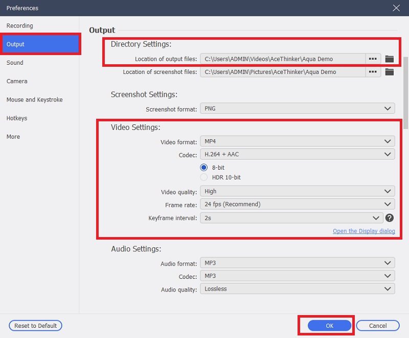 configure settings for flash video recording