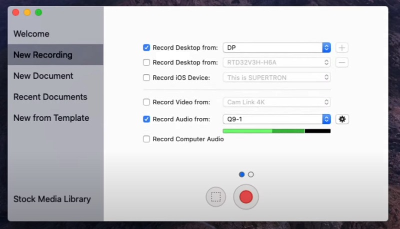 screenflow main interface