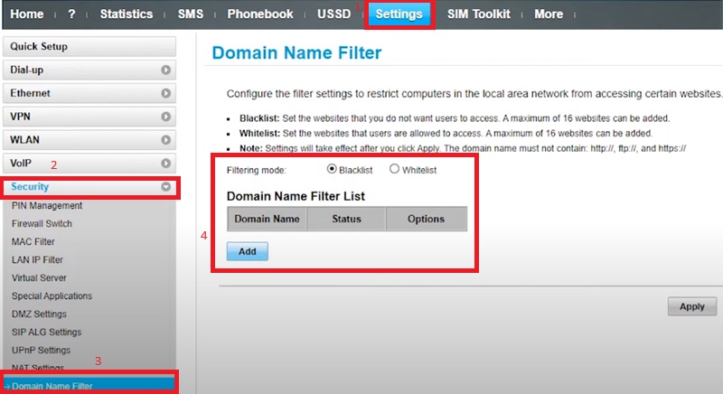 navigate to domain settings