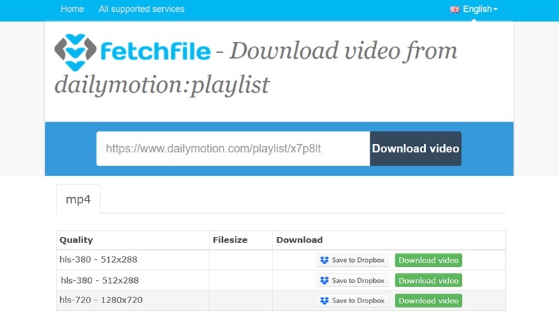 download dailymotion playlist fetchfile