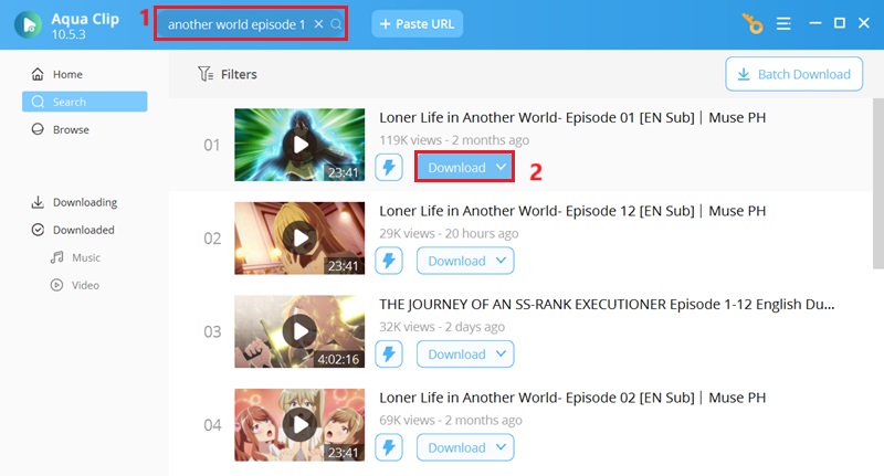 aqua clip search anime