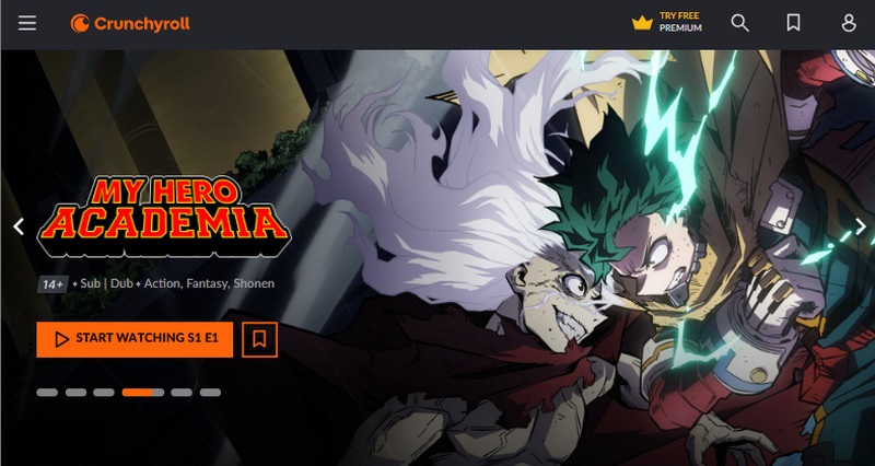 best anime websites crunchyroll homepage
