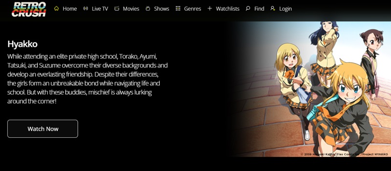 best anime websites retrocrush homepage