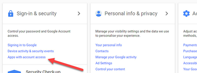 检查第三方服务和应用程序