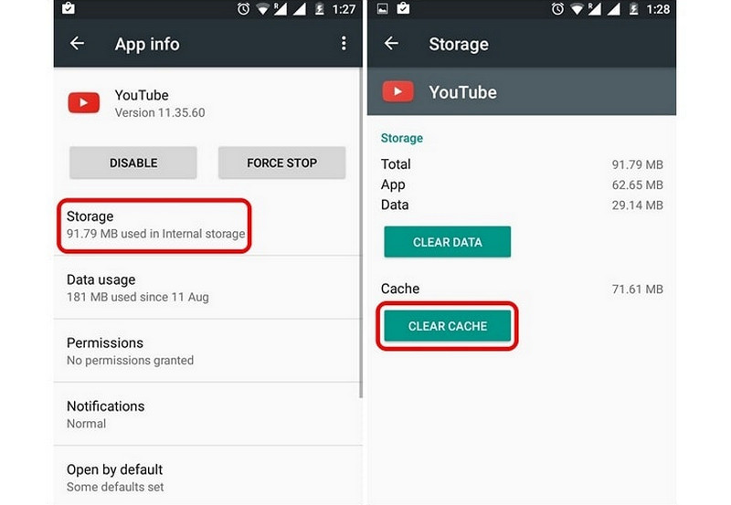 清除youtube应用缓存
