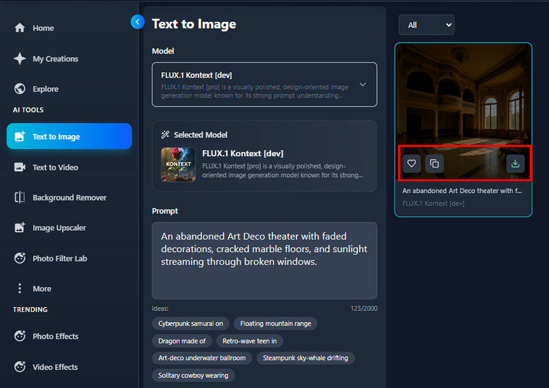 download the result