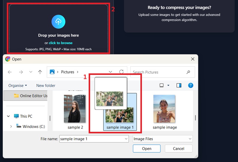 image compressor select image