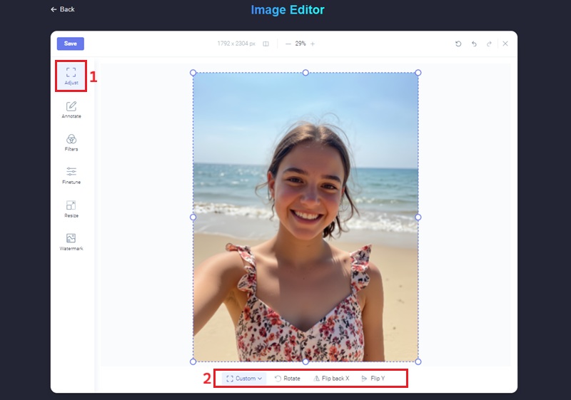 crop, rotate or flip an image