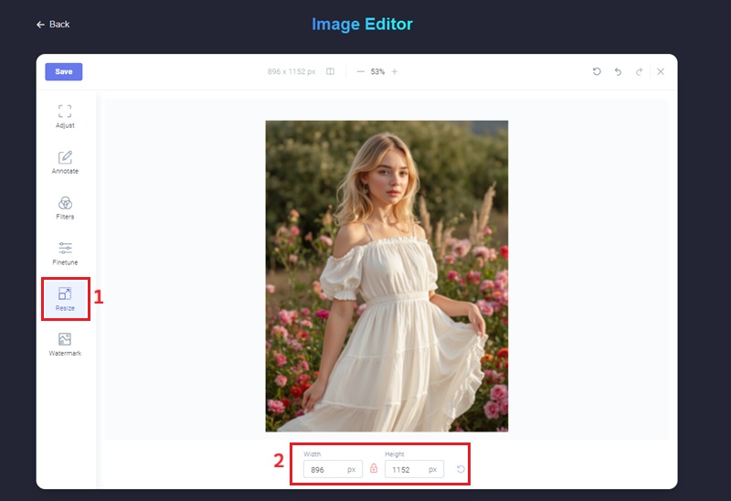 resize image
