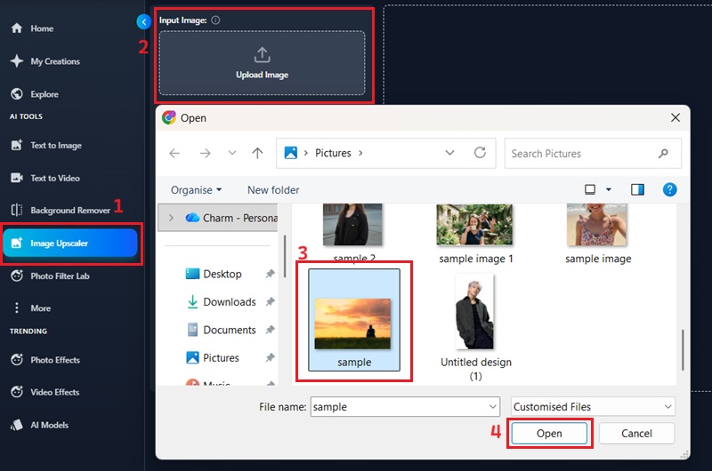 image upscaler upload image