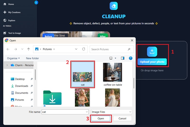 object remover upload image