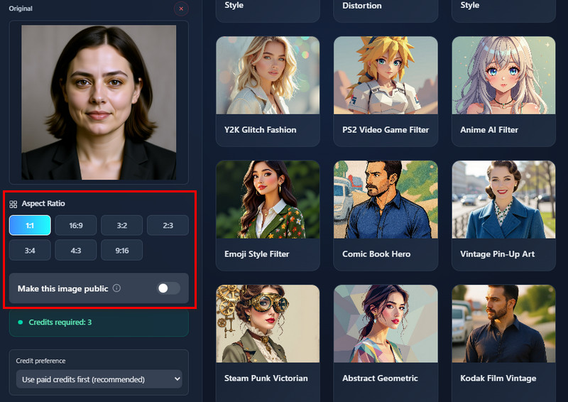 select a output image size
