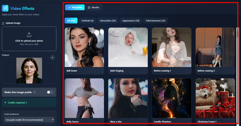choose a video effect