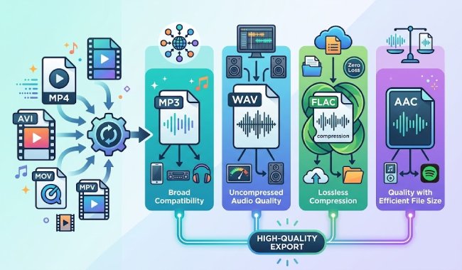 export audio in high quality format