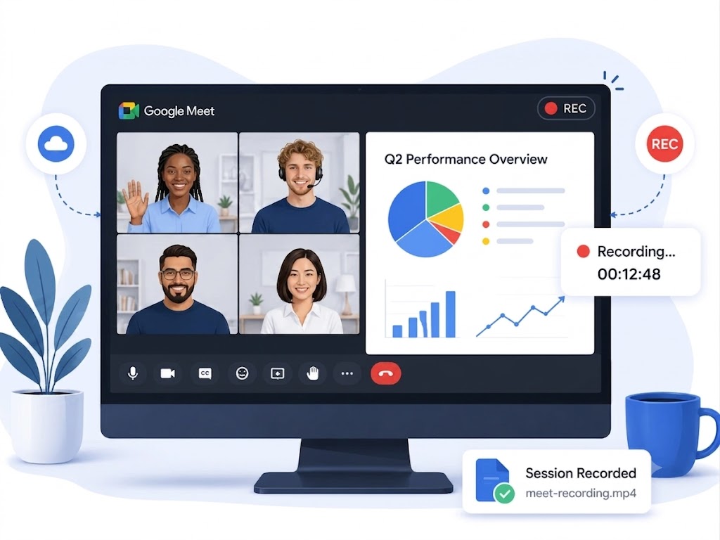 录制 Google Meet 会议