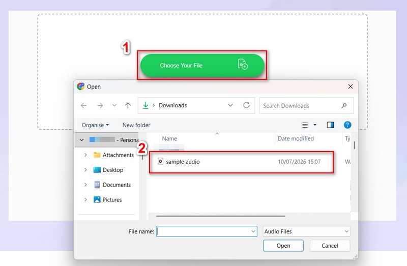 upload audio file