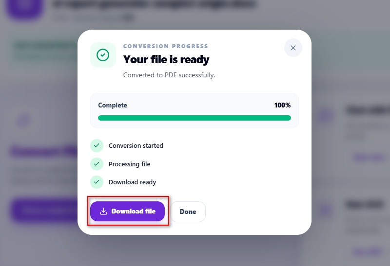 download the converted pdf